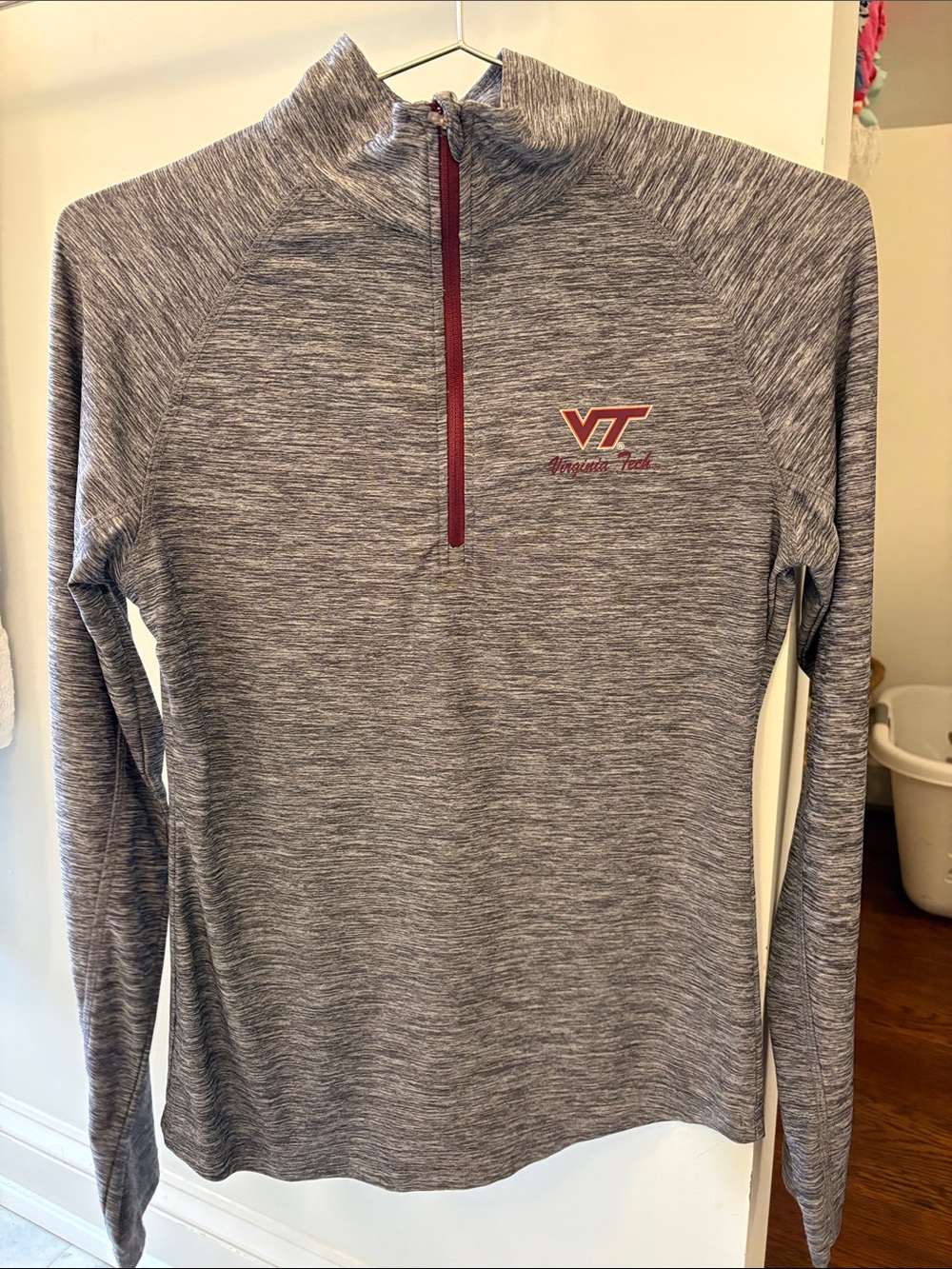 Virginia Tech VT Gray Quarter-Zip Pullover